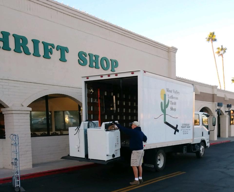 Truck for pick up and delivery of large items.